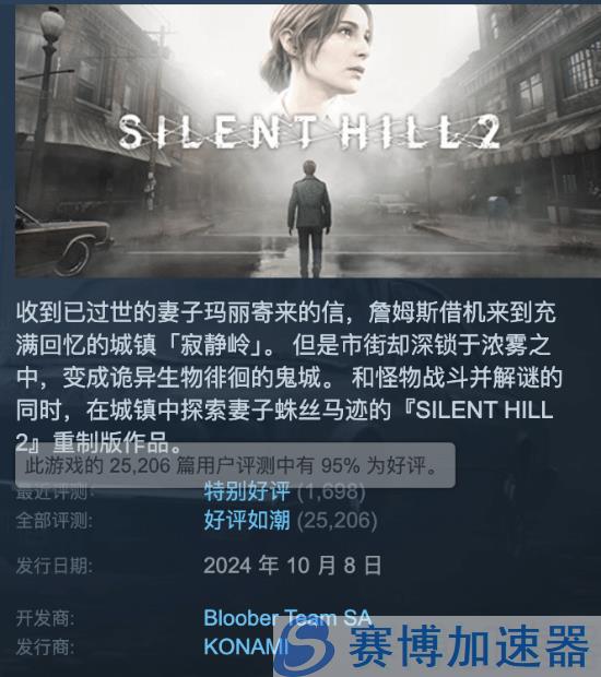 《寂静岭2：重制版》Steam国区解禁！售价392元起(寂静岭2重制版)